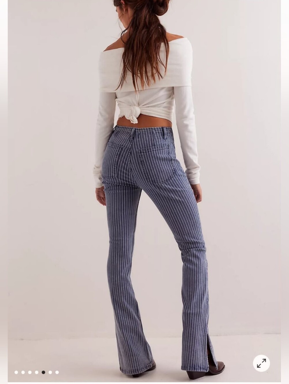 We The Free By Free People Level Up Stripe Jeans *Size 33 * NWT * Sold Out At FP - Picture 4 of 5